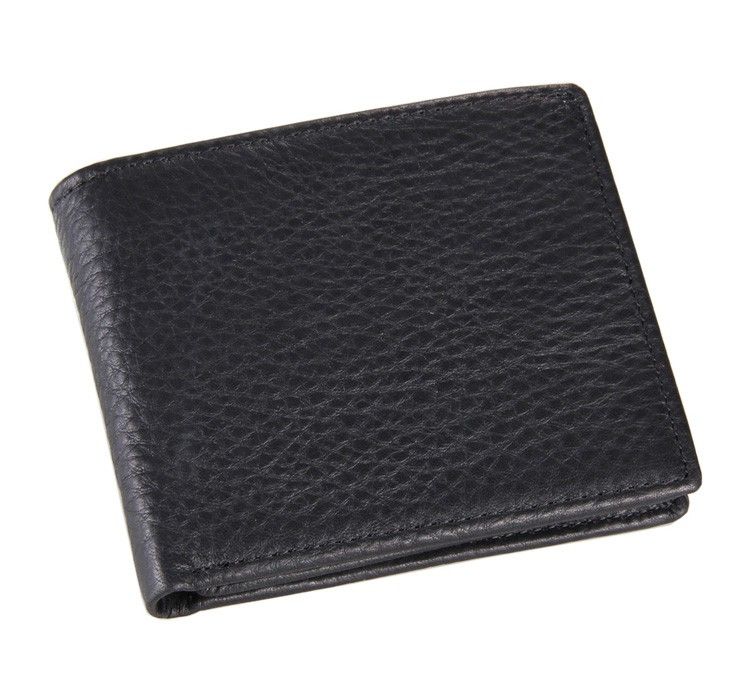 8063A 100% Genuine Leather Men's Black Purse Wallet