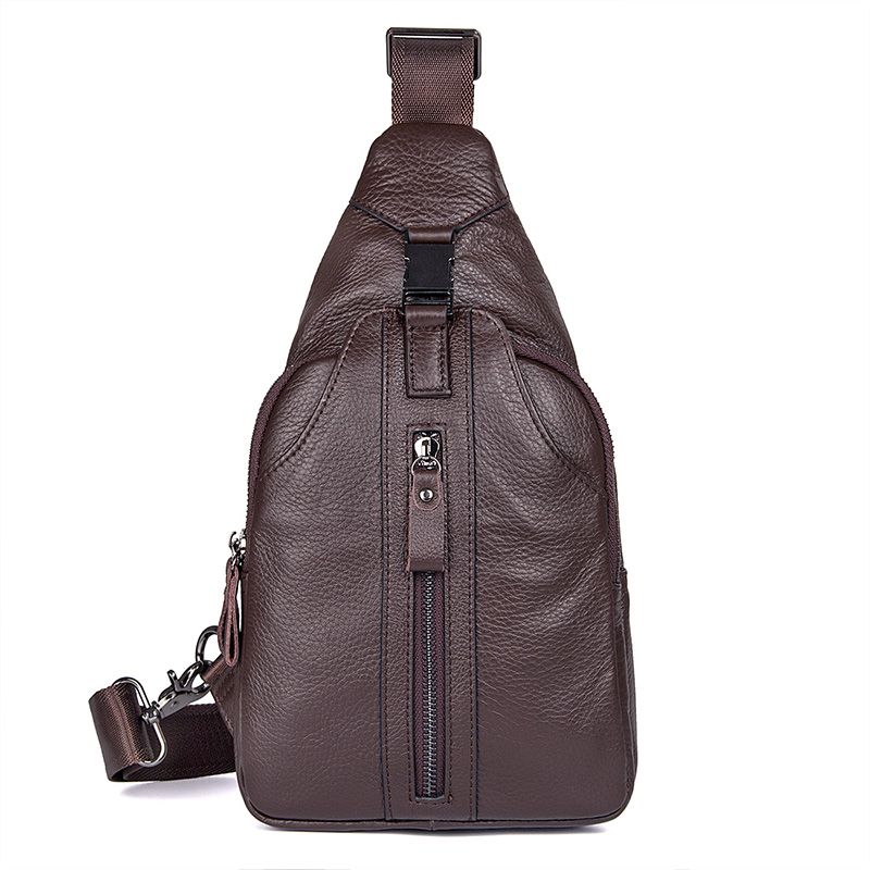 4007C Hot Selling Coffee Cow Leather Sling Bag Backpack Bag