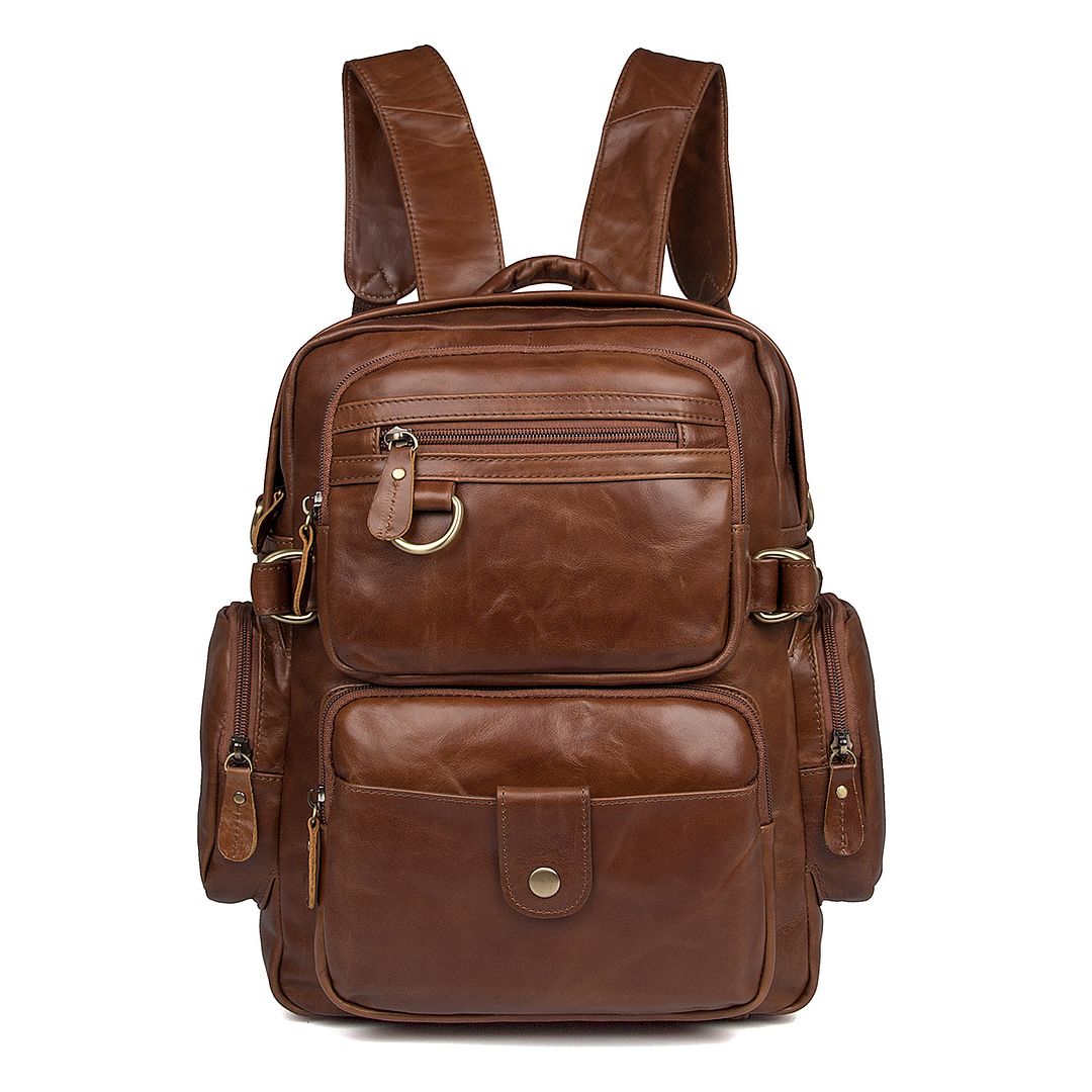 7042B Cowboy Vintage Leather Men's Travel bag Backpack Bookbag 