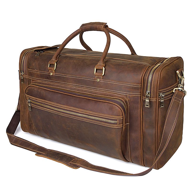 7317LR Crazy Horse Leather Large Capacity Travel Handbag