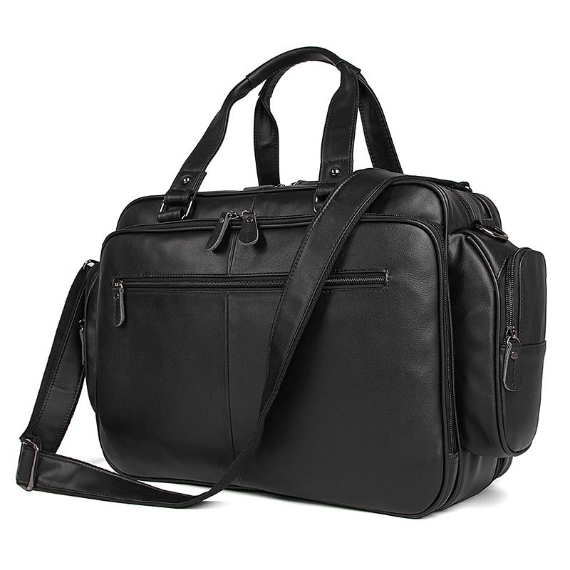 7150A Black Popular Leather Men Handbag Large Capacity Business Bag