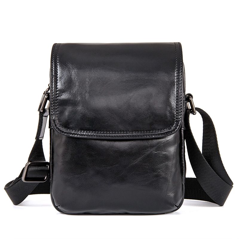 1031A Black Simple Design Men's Sling Bag Messenger Bag