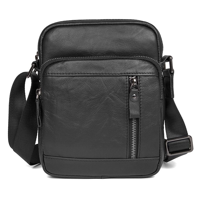 1040A Black Cow Leather Sling Bag Messenger Bag for Men's Danily