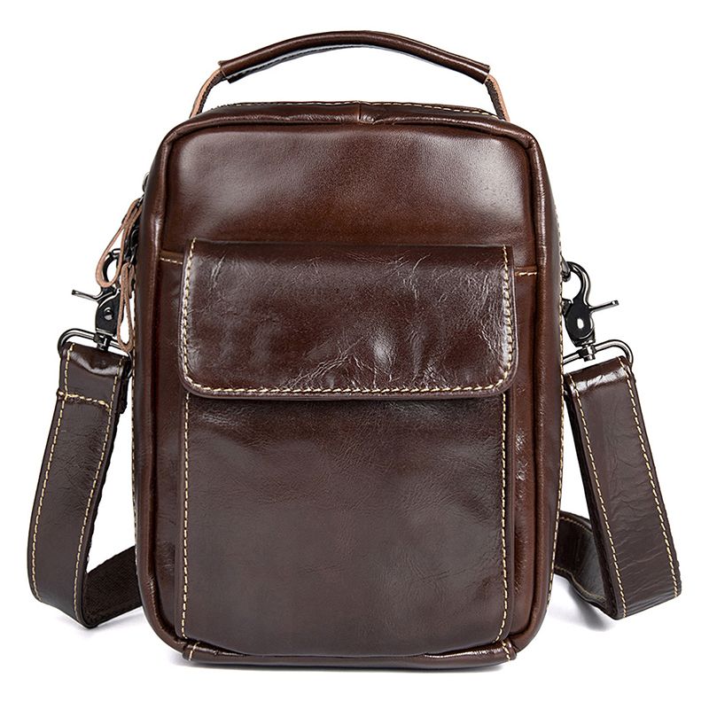 1027C Brown Vintage Cow Leather Sling Bag Messenger Bag