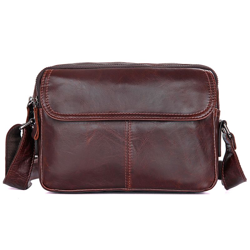1026B Wholesale Custom Logo Color Contrast Pad Leather Sling Bag for Men