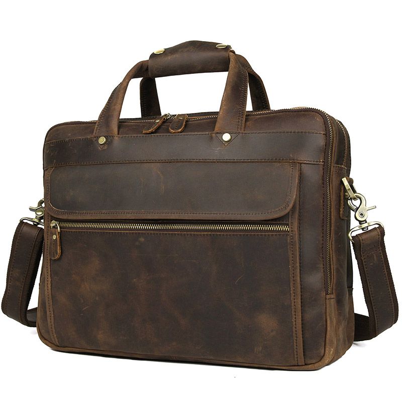 7388R New Product Real Leather Multi-function Briefcase Laptop Bag