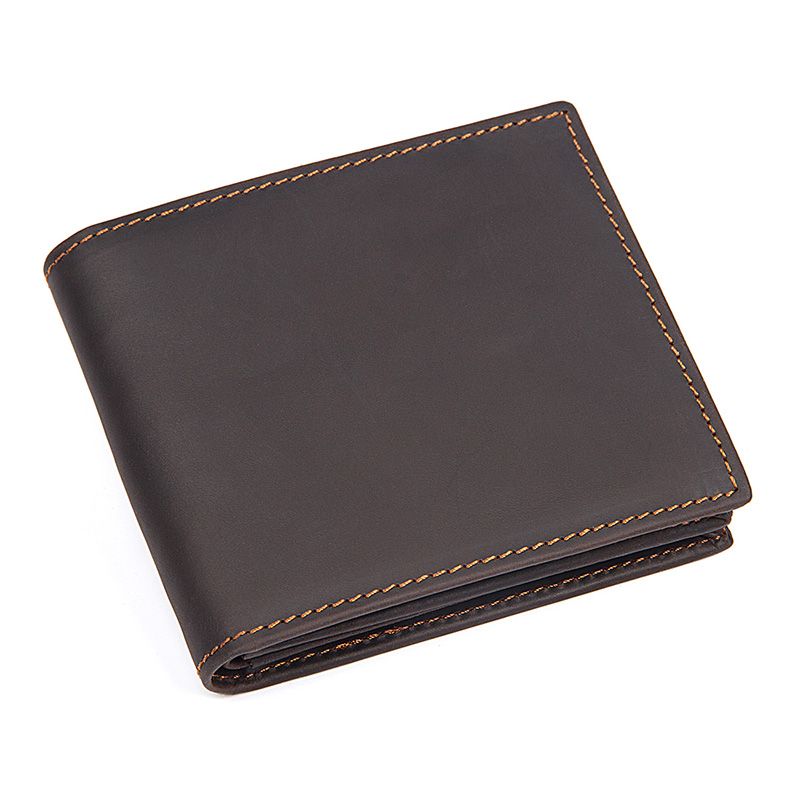 8056R-2 Dark Brown Vintage Cow Leather Customized Wallet Purse Supplier 