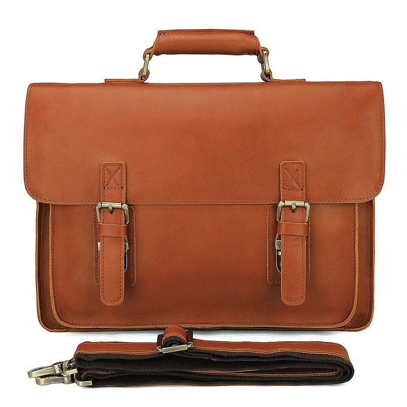 7205B  Fashion Brown Laptop Handbag Leather 