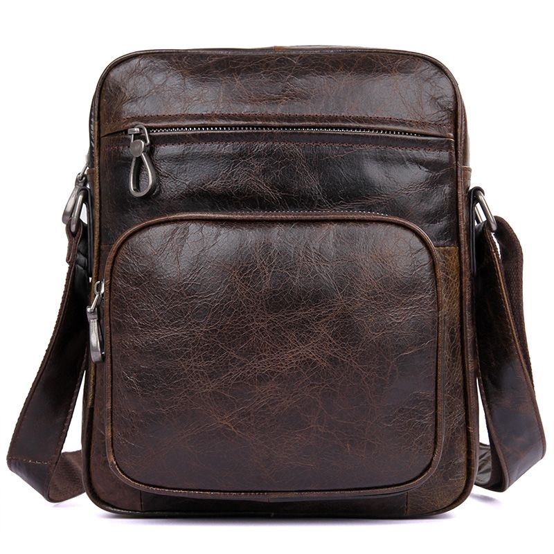 1008Q Chocolate Vintage Genuine Leather Sling Bag for Men
