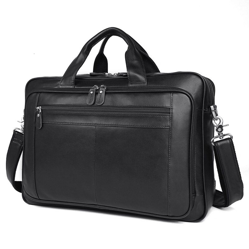 7320A Black Real Cowhide Hot Selling Laptop Briefcase for Men