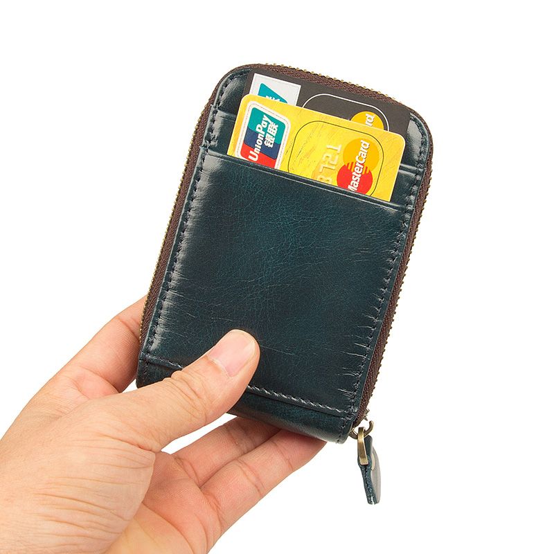 R-8181K Blue Vertical Style RFID ID Card Holder for Women 