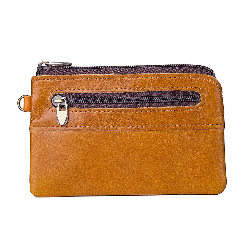 8118D Orange Genuine Leather Coin Pocket for lady