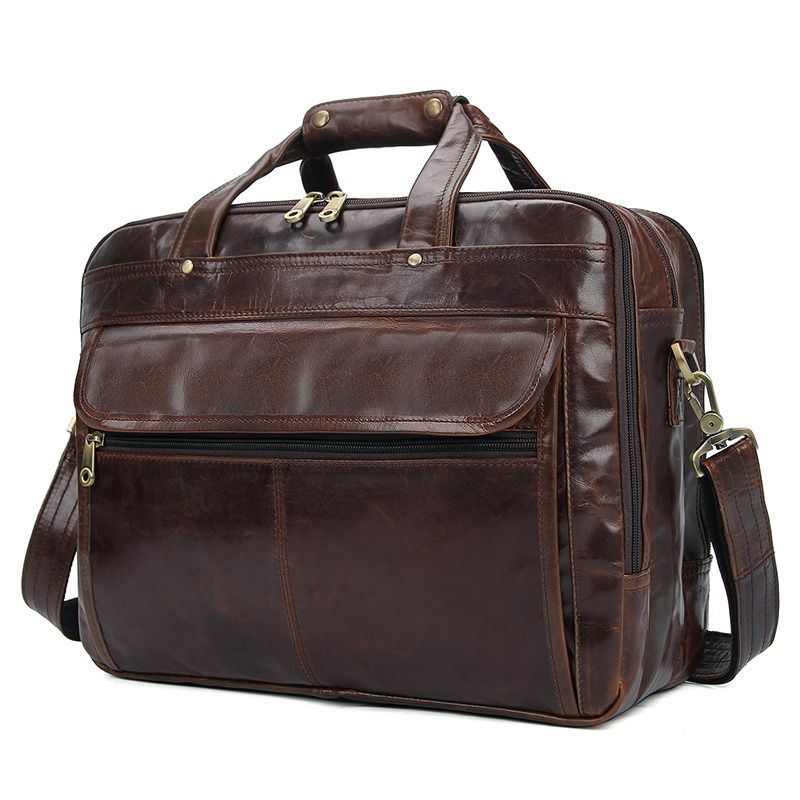 7146Q Guarantee Genuine Cow Leather Men's Briefcase Handbag Messenger Bag For Business Men