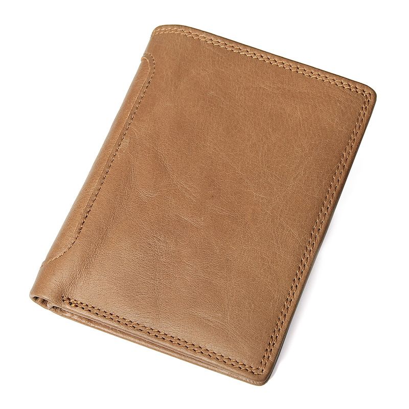 R-8434C 100% Cowhide Leather Card Holder Money Holder Coin Pocket