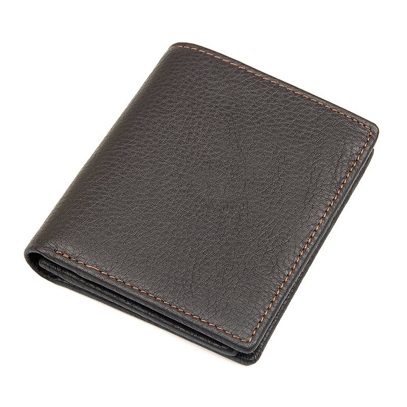 8184Q Coffee Vintage Cow Leather Pocket Wallet Money Holder