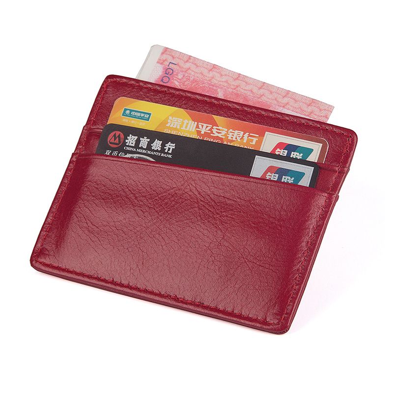 R-8101X Hot Selling Cowhide Leather Card Holder for Lady Girl's ID Card Holder
