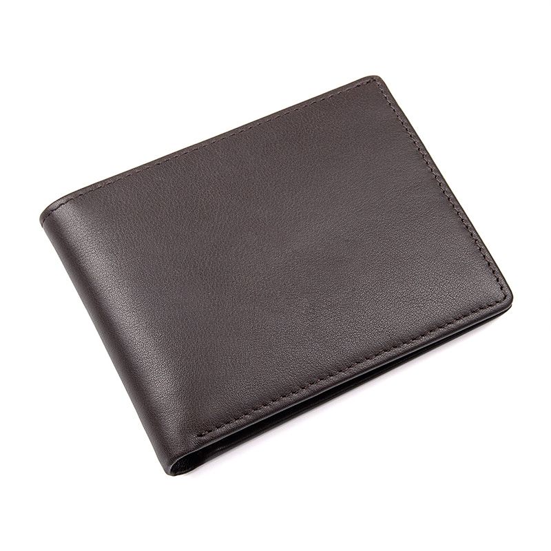 R-8179Q Hot Seller Coffee Real Cow Leather RFID Wallet Money Holders 