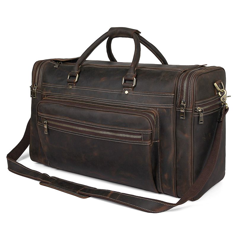 7317LR-1 Big Capacity Travel Handbag Crazy Horse Leather Weekend Bag