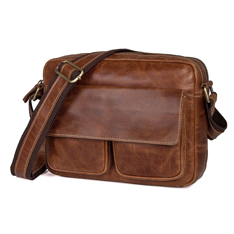 1039B New Arrival Brown Cowhide Leather Messenger Bag for Ipad