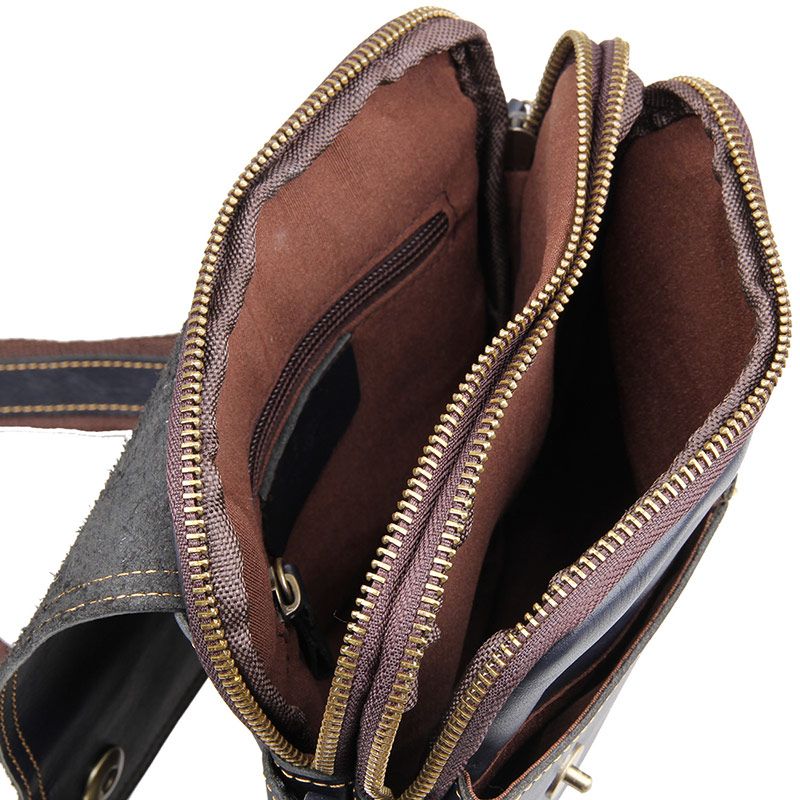 New Products Vintage Cow Leather Sling Bag Small Messenger Shoulder Bag for Men | eBay