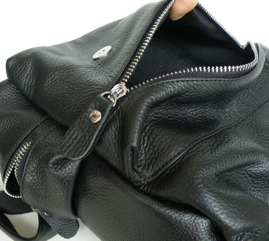 designer black leather shoulder bag