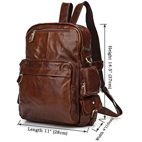 7007C Cowboy 100 Vintage Tan Leather 4 Use Backpack Travel Handbag