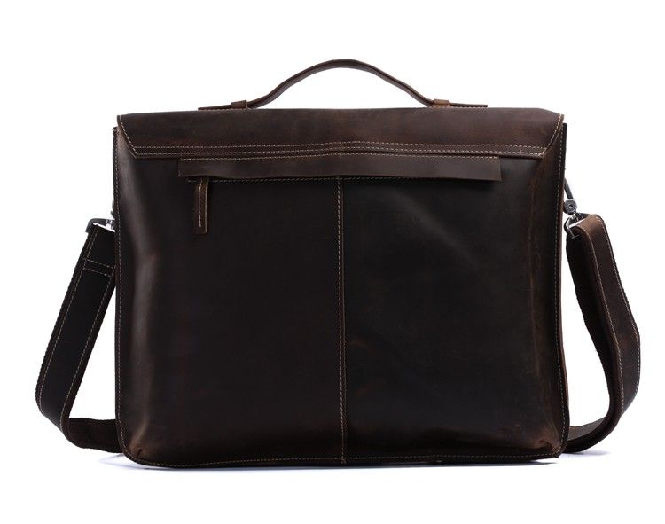 7035R Cowboy Crazy Horse Leather Men's Briefcase Laptop Bag_Briefcase