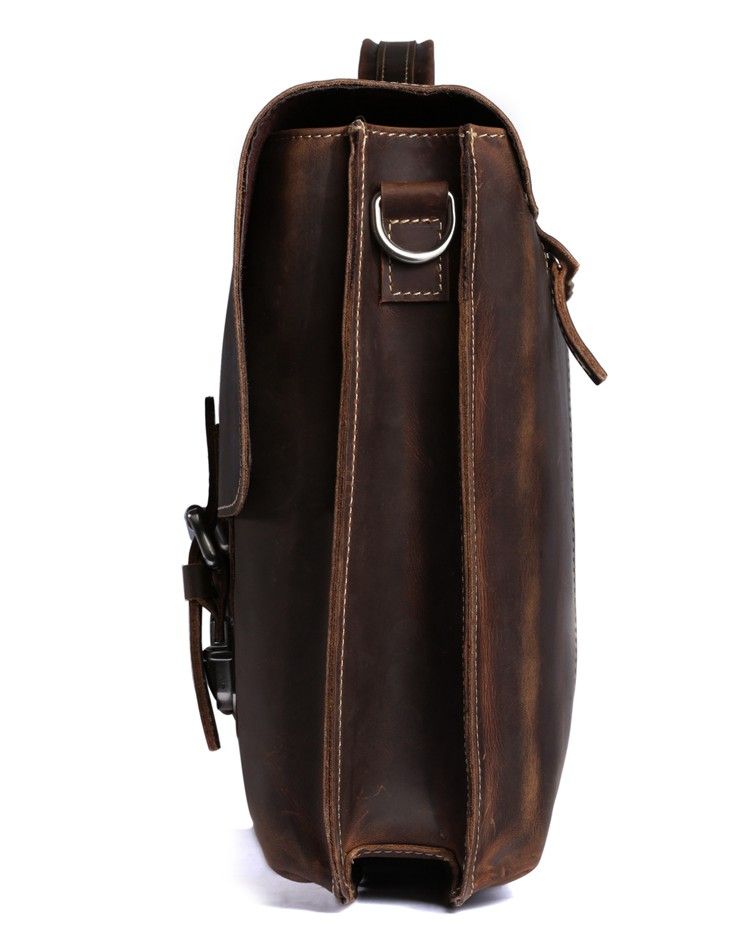 7035R Cowboy Crazy Horse Leather Men's Briefcase Laptop Bag_Briefcase