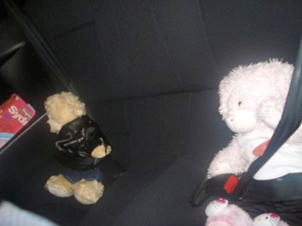 we are responsible parents, we put seatbelts for our kids hahahah