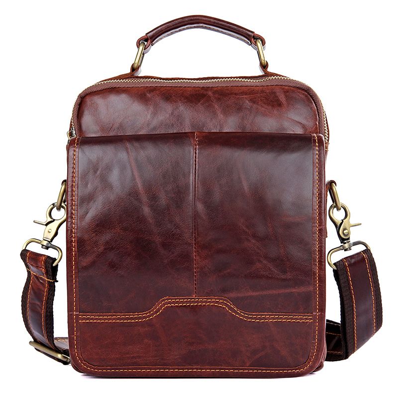 1018Q Brown Genuine Leather Sling Bag for Men Laptop Bag_Messenger_Men ...