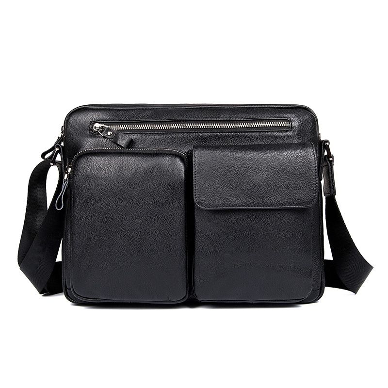 1044A Black Fashionable Cowhide Leather Messenger Bag for Men Suppler ...