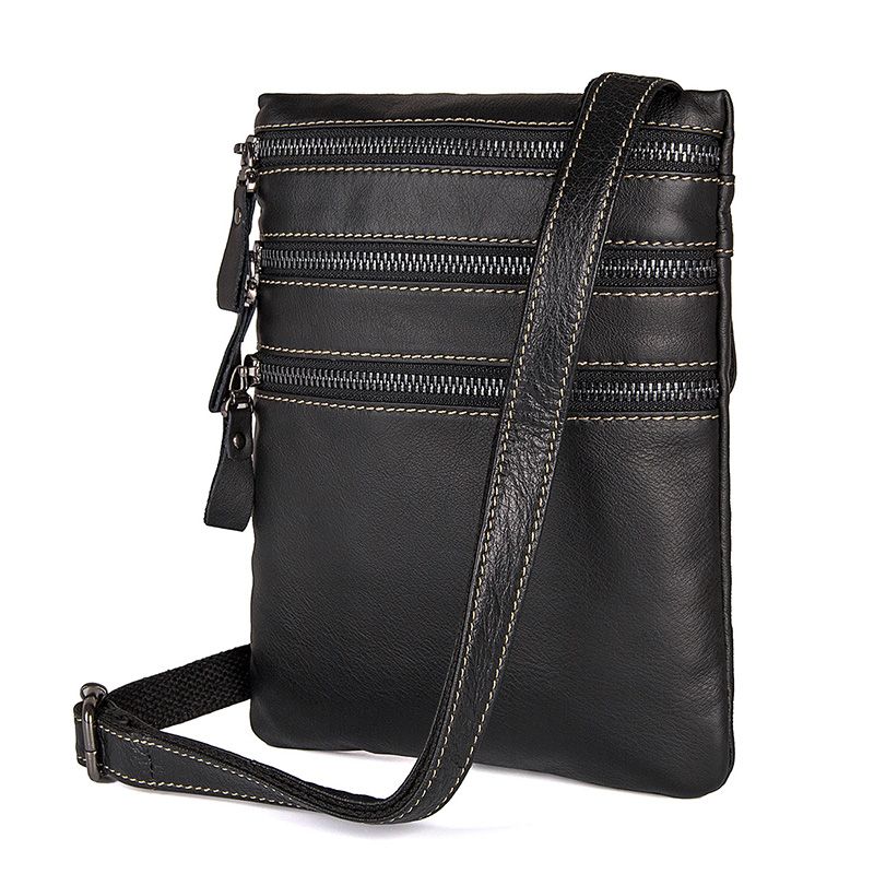 1034A Black Cow Leather Sling Bag New Design For Men _Messenger_Men's ...