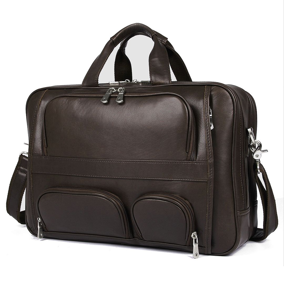 7289Q Full Grain Cow Leather Coffee Briefcase Handbag for Men_Briefcase ...