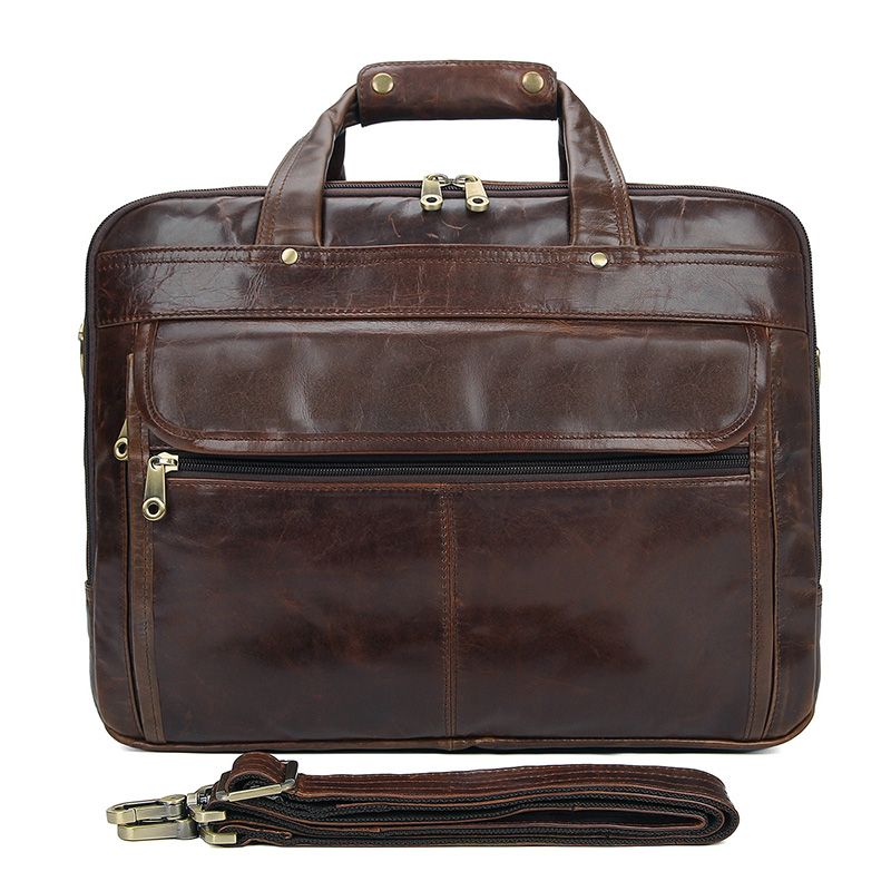 7146Q Guarantee Genuine Cow Leather Men's Briefcase Handbag Messenger ...