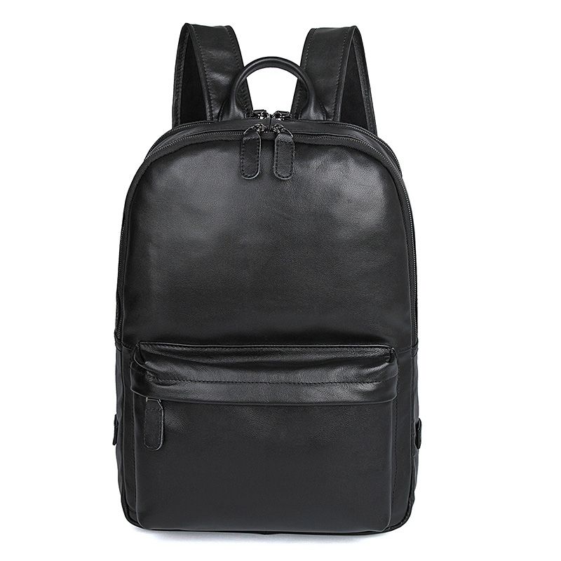 7273A Black Men's Genuine Vintage Leather Backpack Big Capacity Journey ...