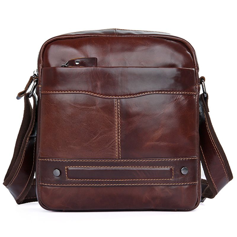 1022C Brown Real Cow Leather Trend Mini Ipd Bag Messenger Bag for Men ...