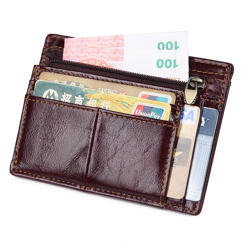 R-8447Q High Quality Genuine Cow Leather Card Holder RFID Wallet   