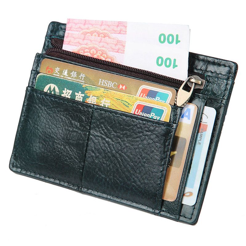 R-8447K  Men's Leather Credit Card Holder Wallet Case Mens Front Pocket Sleeve