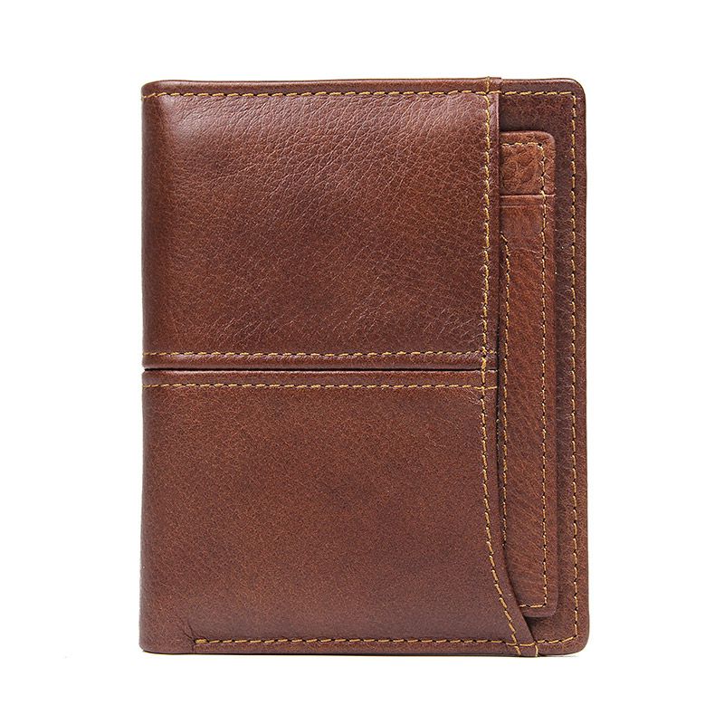 R-8107-2B Real Cow Leather Wallet Men's Card Holder RFID ID Holder