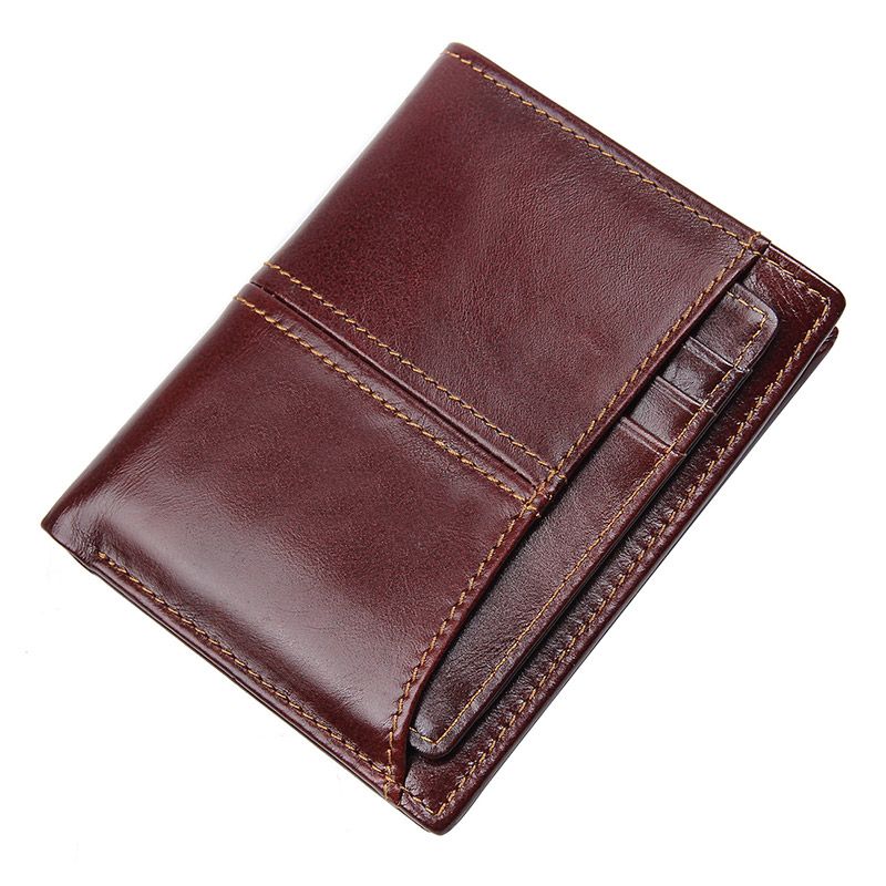 R-8107-2Q New Arrival Coffee Men's Cow Leather RFID Money Holder ID Card Holder