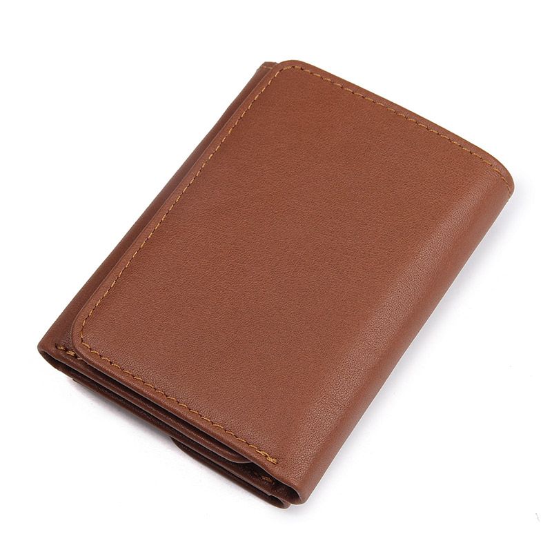 R-8106B-1 Good Seller Real Cow Leather RFID Coin Wallet Card Holder