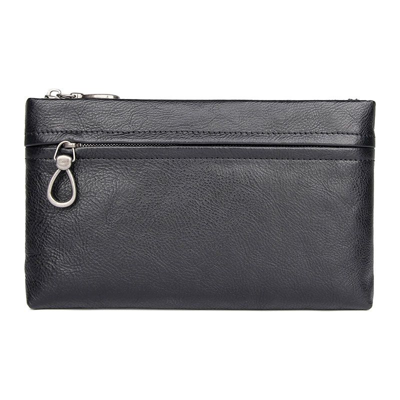 C010A  Full Grain Cow Leather Black Evening Handbag Clutch Bag