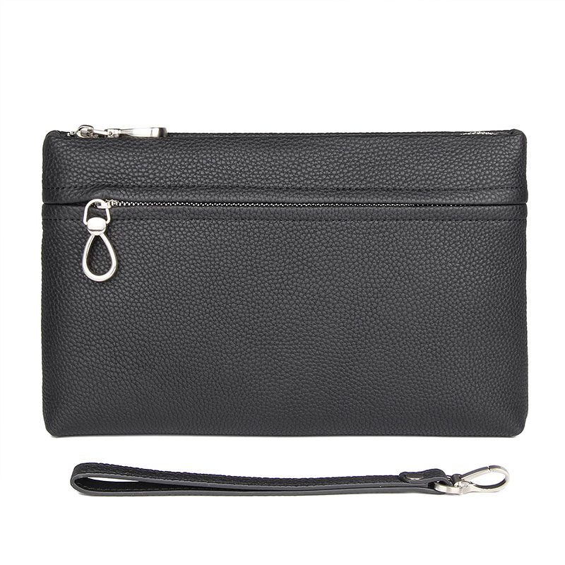 C010LA New Product Black Cow Leather Ipad Handbag for Men Clutch Bag