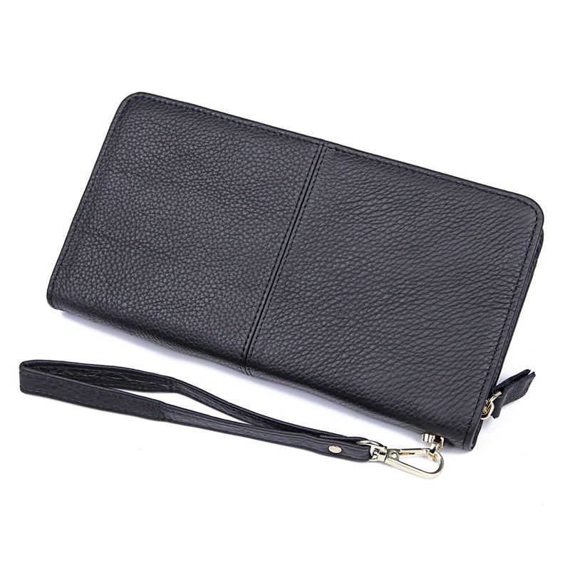 8069A Classic Black Genuine Leather Wallet Men's Hand Bag Factory Price 
