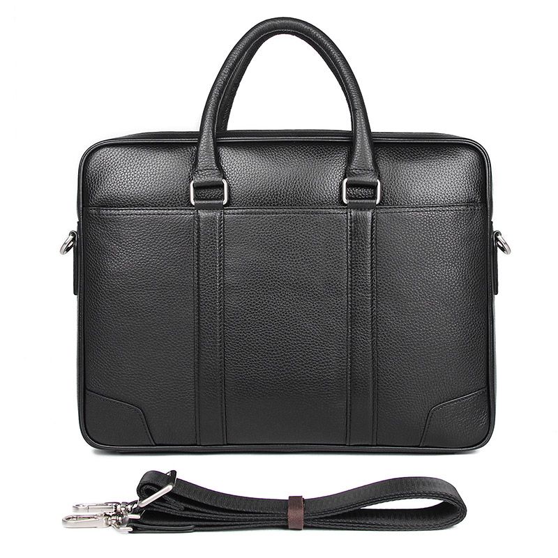7400A Black Cow Leather Briefcase Laptop Bag Men's Handbag Large Capacity Briefcase