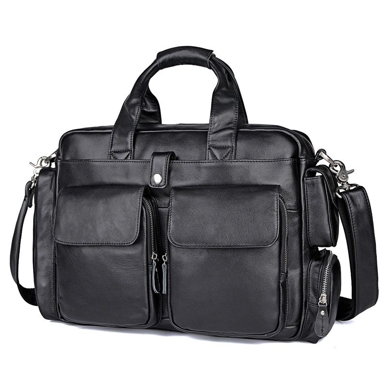 7219A Guarantee Genuine Cow Leather Men's Briefcase Handbag Messenger ...