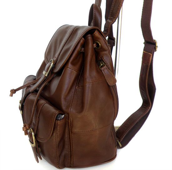 2088 100% Leather Vintage Coffee Children's Backpack Satchel Purse ...