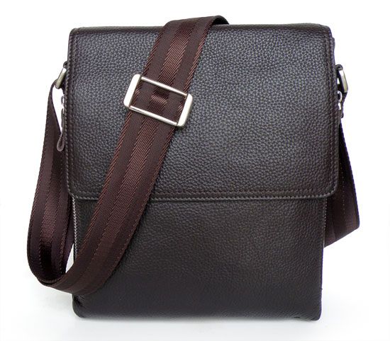 Coffee Great Cow Leather Mens Business Shoulder Messenger Briefcase 