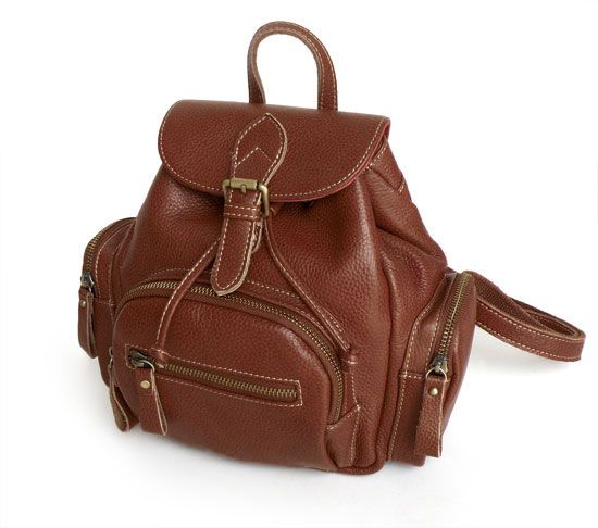 3139B Genuine Cow Leather Brown Girl's Lovely Backpack Satchel Handbag ...