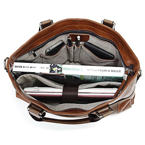 7115B 100%Genuine Cow Leather Men's Bags Handbag Briefcase Shoulder ...